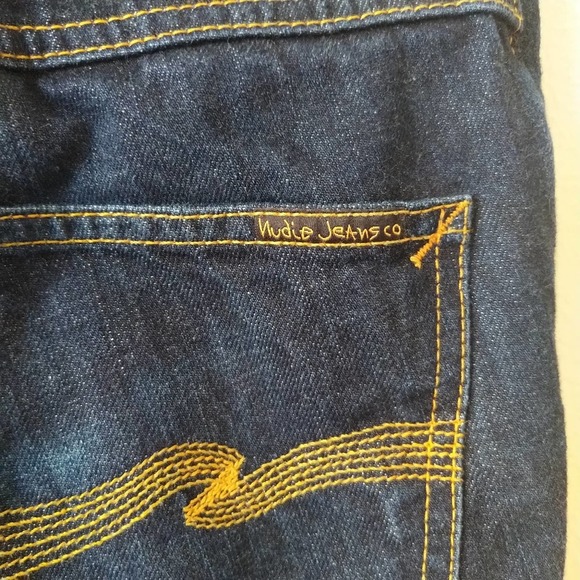 Nudie Jeans Co Men's Organic Cotton Button Fly Jeans Dark Wash Denim 28x34 - Picture 10 of 12